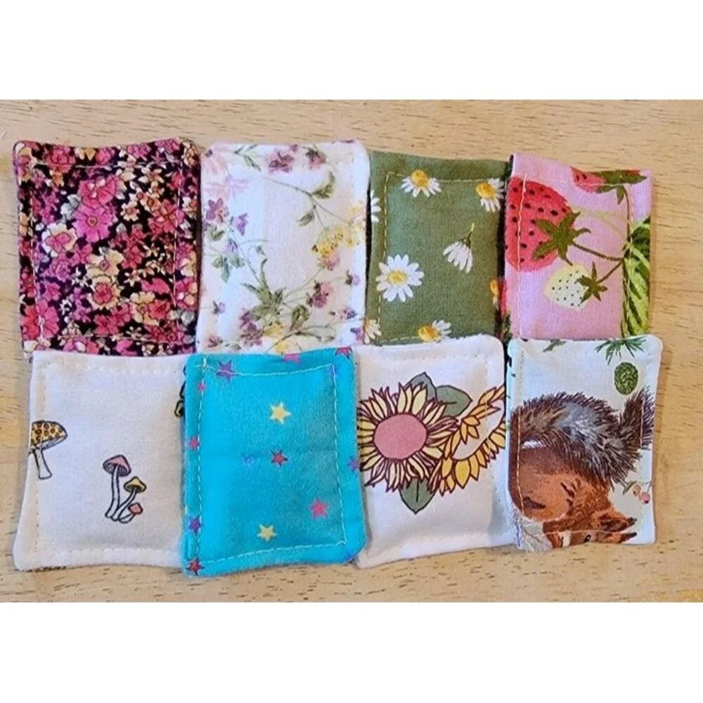 8 pc Handmade Small Catnip Filled Cat Toys Flannel Fabric Kitten Kitty Floral